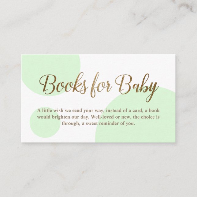 Gold Green dots Rhyme request Books for baby  Enclosure Card (Front)