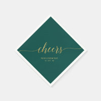 Gold & Green Elegant Stylish Lettering Cheers