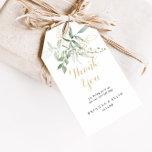 Gold Green Foliage Wedding Thank You Gift Tags<br><div class="desc">These gold green foliage wedding thank you favour tags are perfect for a rustic wedding reception. This artistic design features hand-drawn watercolor gold and green foliage , inspiring natural beauty. Personalize these tags with a short message, your names, and your wedding date. You can change the wording on these tags...</div>