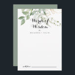 Gold Green Foliage Wedding Words of Wisdom  Advice Card<br><div class="desc">This gold green foliage wedding words of wisdom advice card is perfect for a rustic wedding. This artistic design features hand-drawn watercolor gold and green foliage , inspiring natural beauty. These cards are perfect for a wedding, bridal shower, baby shower, graduation party & more. Personalize the cards with the names...</div>