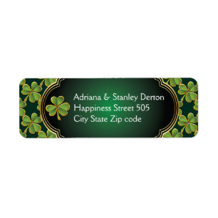 Gold, green Irish clover and frame wedding