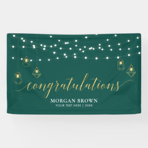 Gold & Green Modern Congratulations Banner