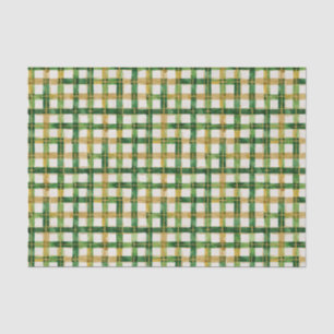 Gold Green Plaid Christmas Tissue Paper
