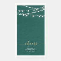 Gold & Green String Light Elegant Lettering Cheers