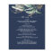 Gold Greenery Branch Navy Blue Menu