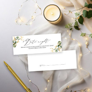 Gold Greenery Bridal Shower Date Night Cards
