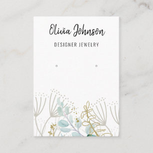 Gold Greenery Dandelion Jewelry Earring Display  Business Card