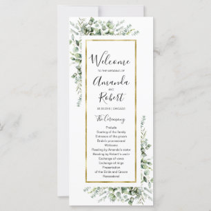Gold Greenery Eucalyptus Wedding Program
