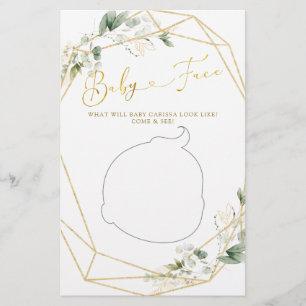 Gold Greenery Geometric Baby in Bloom Baby Face