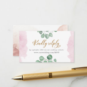 Gold Greenery Site Mariage Carte de boîtier RSVP