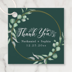 Gold Greenery Thank You Favour Tags