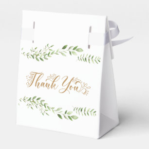 Gold Greenery Watercolor Eucalyptus Wedding Favor Box