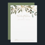 Gold Greenery Wedding Words of Wisdom Advice Card<br><div class="desc">This gold greenery wedding words of wisdom advice card is perfect for a modern wedding. The design features charming artistic green and gold foliage. These cards are perfect for a wedding, bridal shower, baby shower, graduation party & more. Personalize the cards with the names of the bride and groom, parents-to-be...</div>