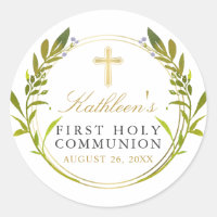Gold Greenery Wreath First Holy Communion