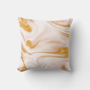 Gold Grey And White Marble Throw Pillow