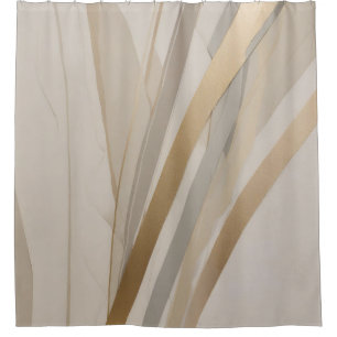 Gold Grey Beige Abstract Stripe