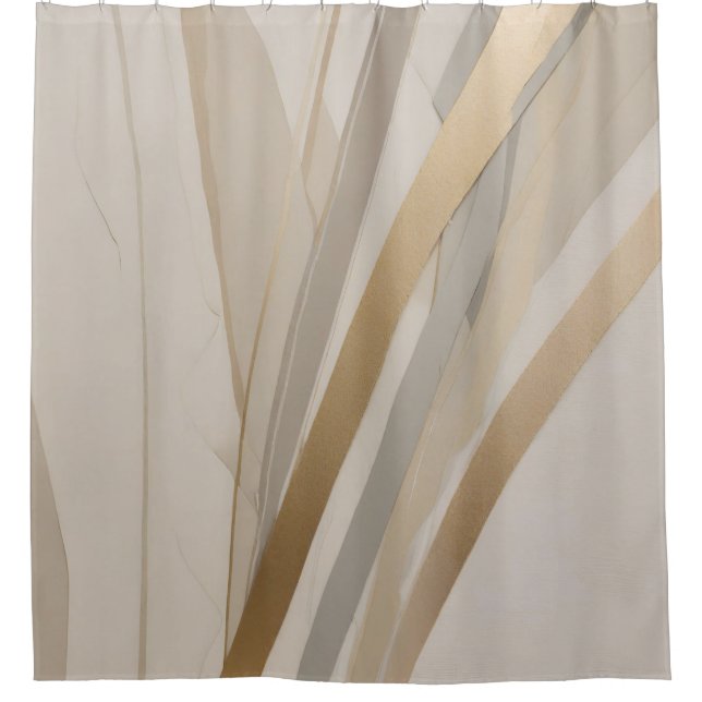 Gold Grey Beige Abstract Stripe (Front)