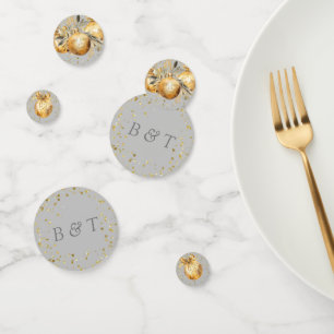 Gold Grey Christmas Wedding Confetti