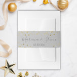 Gold Grey Christmas Wedding Invitation Belly Band<br><div class="desc">Gold Grey Christmas Wedding invitation belly band.</div>