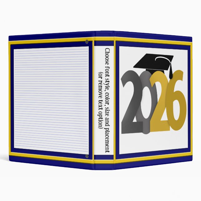 Gold Grey Class of 2026 Graduation Binder (Background)