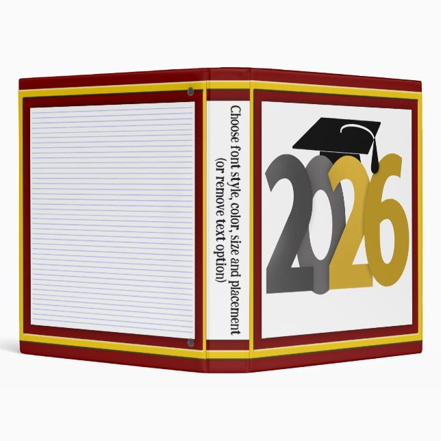 Gold Grey Class of 2026 Graduation Binder (Background)