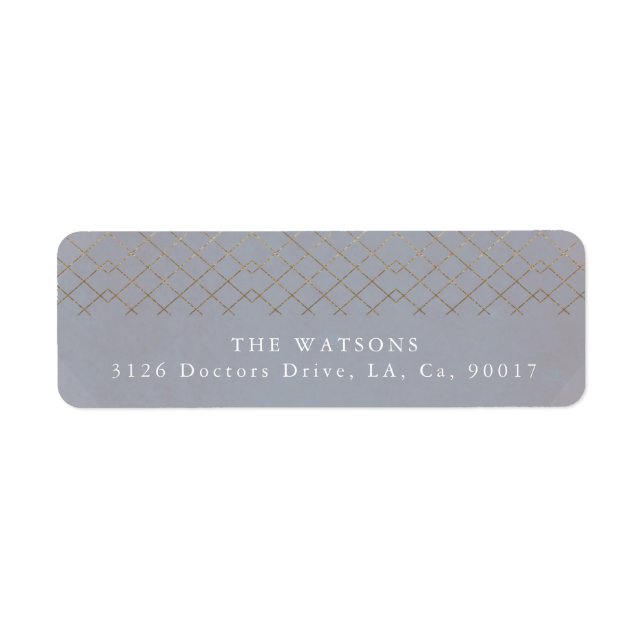 Gold Grey Elegance Diamond Geo Deco Wedding (Front)