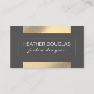 Gold Grey Foil Shine   Designer Business Card