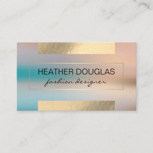 Gold Grey Foil Shine   Glass Background Business Card