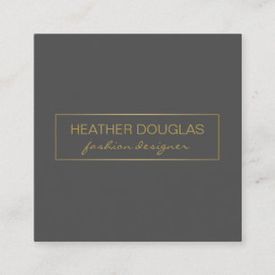 Gold Grey Foil Shine Square Business Card