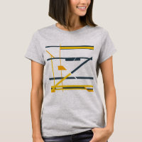 Gold Grey Orange Geometric Abstract MCM Look