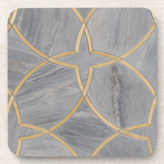 Gold Grey Pattern Marble Chic Coaster