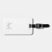 Gold & Grey Script Monogram White