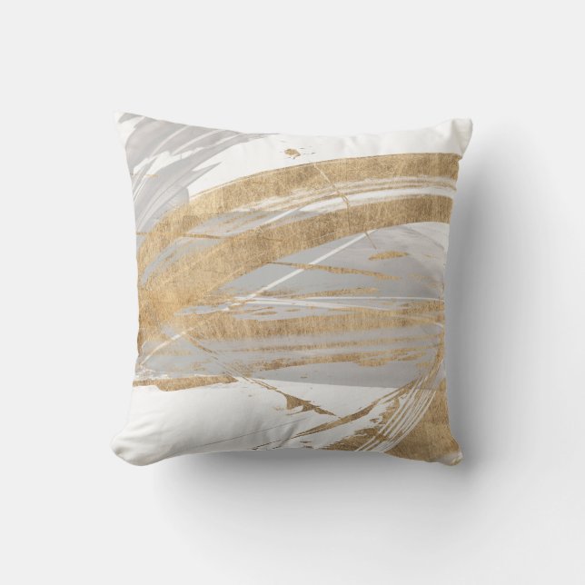 Gold & Grey Throw Pillow (Front)