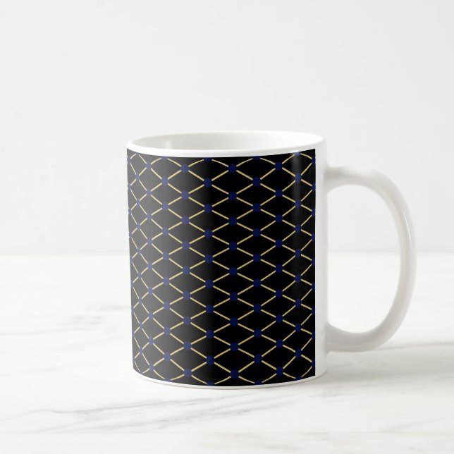 Gold grid pattern - Customize Background Colour Coffee Mug (Right)