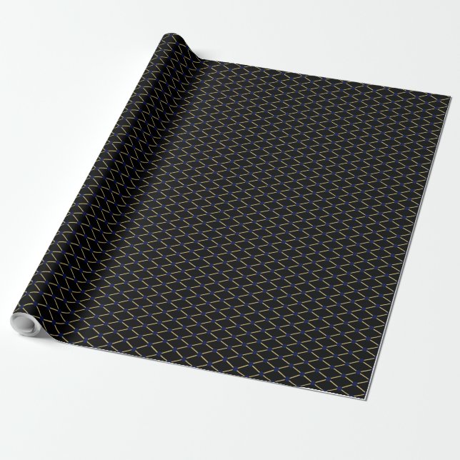 Gold grid pattern - Customize Background Colour Wrapping Paper (Unrolled)