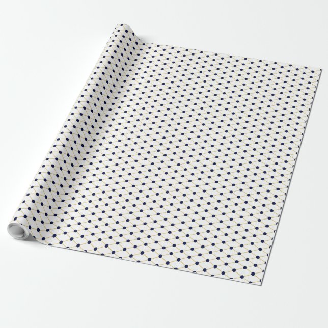 Gold grid pattern wrapping paper (Unrolled)