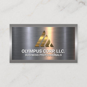 Gold Growth Corp Logo   Metallic Background Business Card