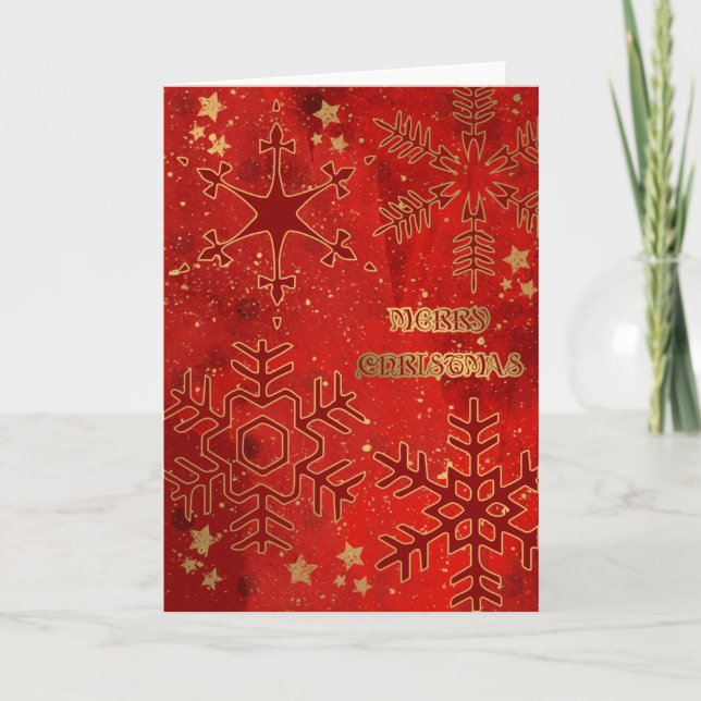 Gold & Grunge Holiday Card (Front)