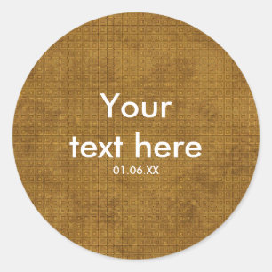 Gold Grunge Squares Party Favour Stickers