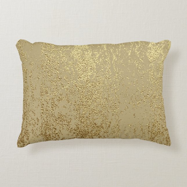 Gold grunge texture to create distressed effect accent pillow (Front)