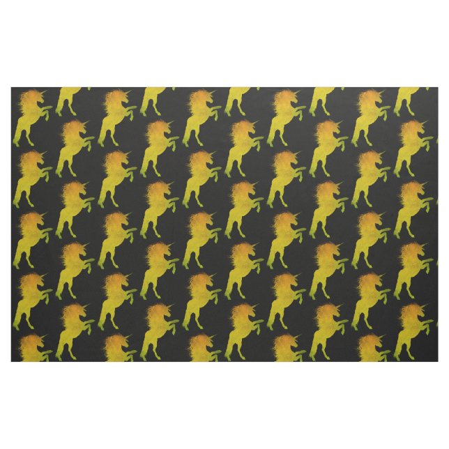 Gold Grunge Unicorn Fabric (Fat Quarter)