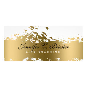 Gold Grungy Stripes Flying Birds Rack Card