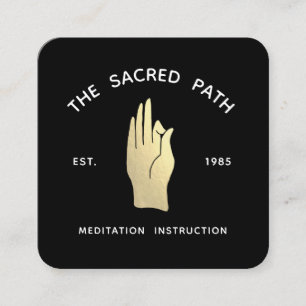 Gold Gyan Mudra Meditation Teacher  Square Busines Business Card