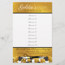 Gold hair stylist beauty salon price list