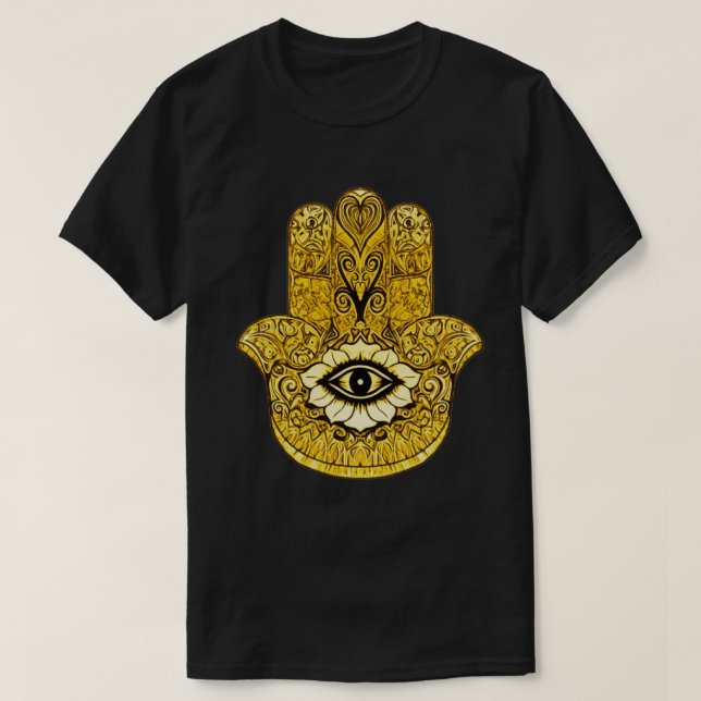 Gold Hamsa Symbol Indie Art Graphic Tee (Design Front)