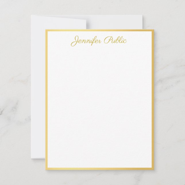 Gold Hand Script Vertical Template Personalized (Front)