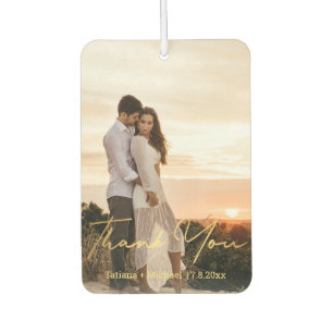 gold handwriting wedding 2 photos thank you air freshener