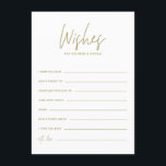 Gold Handwriting Wishes for the Bride and Groom Enclosure Card<br><div class="desc">Gold Handwriting Wishes for the Bride and Groom Card | Write well wishes for the bride and groom with this stylish wedding card. It features handwritten script,  modern typography and polka dots pattern.</div>