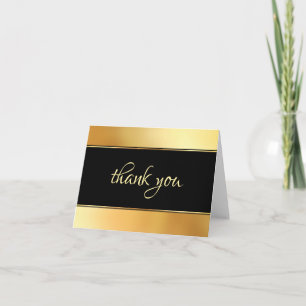 Gold Handwritten Hand Script Thank You Template