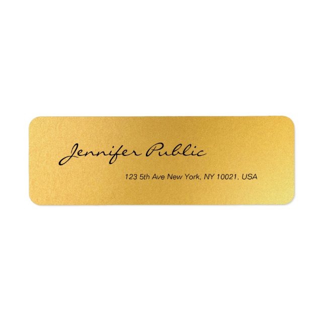 Gold Handwritten Script Simple Elegant Template (Front)